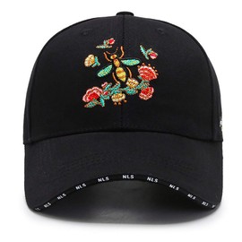 WHITE FANG CA458 Women's Hat, Cap, Bee, Funny, Unique, Cute, Casual, Black, White