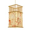 Pendant Light Chinese Style Bamboo Faux Sheepskin Lampshade E27 Ceiling