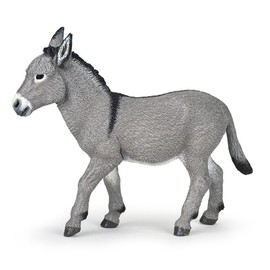 Papo - Pintado a Mano - Figura de Amigos de Granja - Burro de Provenza - 51179 - Coleccionable - para niños - Adecuado para niños y niñas - A Partir de 3 años, Gris