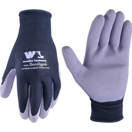 Wells Lamont Women's Sanitized Coated Work and Gardening Gloves, Navy, Large (419L)