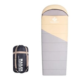 Blackpongo 3-Season Sleeping Bag for Adults, Lightweight Hooded Camping Sleeping Bag with Compression Sack (Yellow)