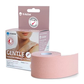 K-Active Gentle Kinesiology Tape, Extra Skin-Friendly, For Sensitive Skin & Allergy Sufferers, Sensitive Kinesiology Tape, 5 cm x 5 m, Skin