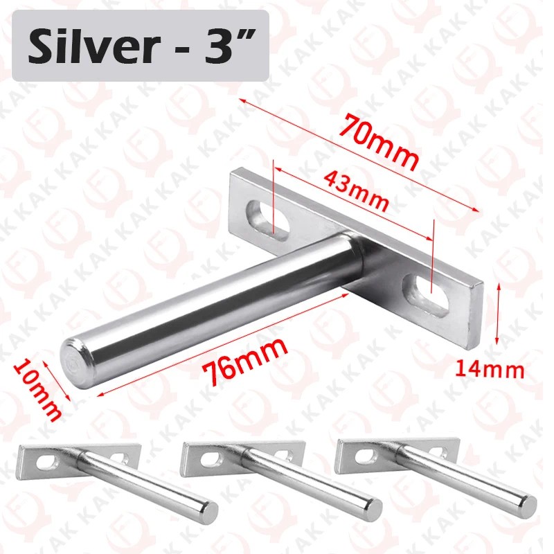 4PCS Invisible Floating Shelf Brackets Heavy Duty Solid Metal Hidden