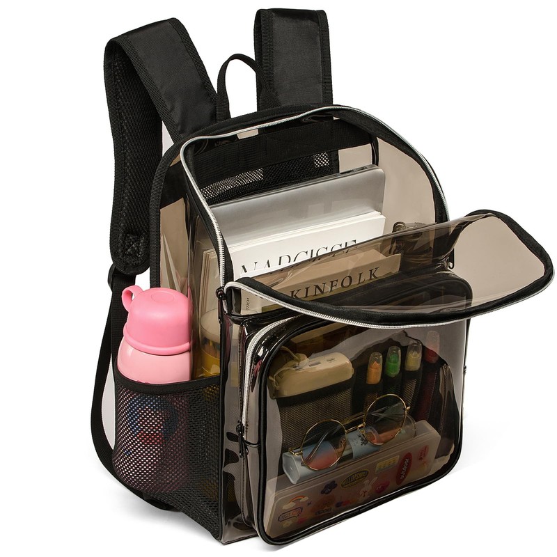 KUI WAN Clear Backpack, Extra Large Transparent Bookbag for School