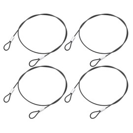 UXCELL 4Pcs Black Stainless Steel Lanyard Cable, 50cm x 1.5mm, 4 Pack