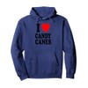 I Heart (Love) Candy Canes Winter Peppermint Christmas Pullover Hoodie