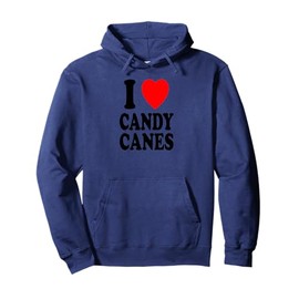 I Heart (Love) Candy Canes Winter Peppermint Christmas Pullover Hoodie