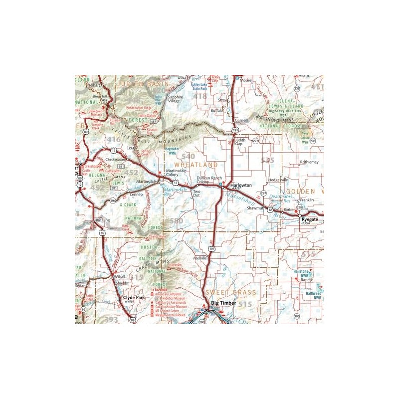 Benchmark Maps: Montana Recreation Wall Map - 26 x 36