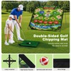 CLASMAX Golf Chipping Game Set, Double-Sided Practice Mat with 2