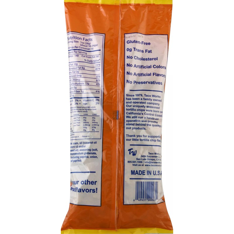 Taco Works Chips Tortilla Original 16 oz (Pack of 10)