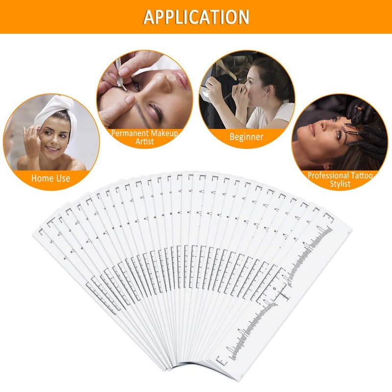 Eyebrow Ruler Disposable Permanent Makeup Microblading Eyebrow Ruler Tattoo Sticker
