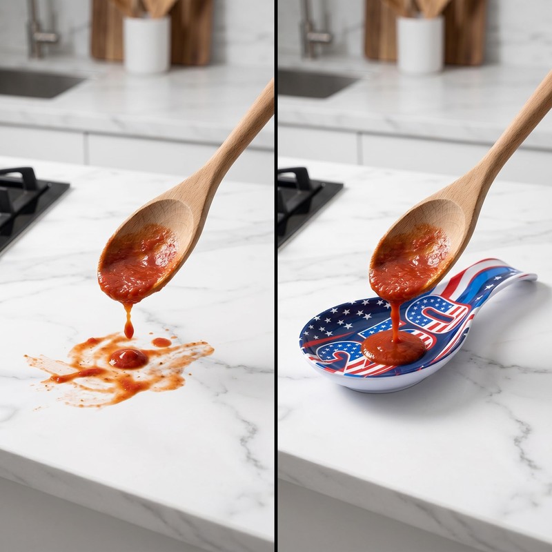 DoDoware 2 Pcs Melamine Spoon Rest for Kitchen Counter, 9.5×3.5