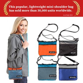 Shoebill Ultralight Packable Crossbody Bag | 1.5L Compact Sacoche for Travel, Everyday Carry & Minimalist Use (Blue Orange)
