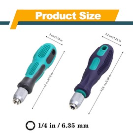 2 Pcs Bit Driver Handle Professional 1/4 inch Screwdriver Quick Change Hex Bit Holder with Ergonomic Anti-skid Handle for Repair Tools