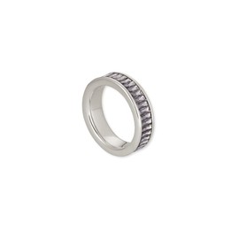 Kendra Scott Jack Silver Band Ring in Charcoal Gray Crystal, Size 7