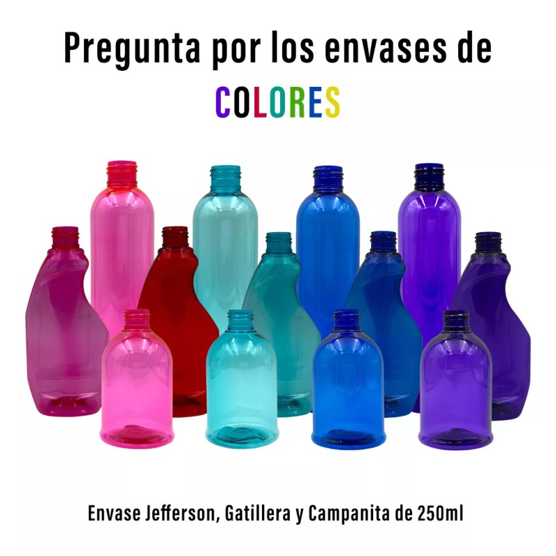 Xena Envase Plastico Atomizador Blanco Campana 250 Ml Colores X35