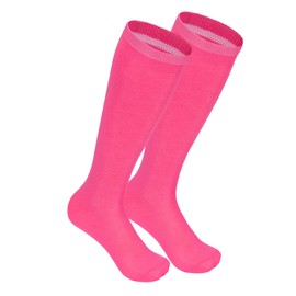 Pink Girls Soccer Socks Youth Softball Socks Athletic Sock 1 Pair Rosy Pink 6-9 Years