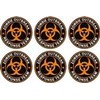 6 Pack 2" Zombie Outbreak Response Team Sticker Decal Orange