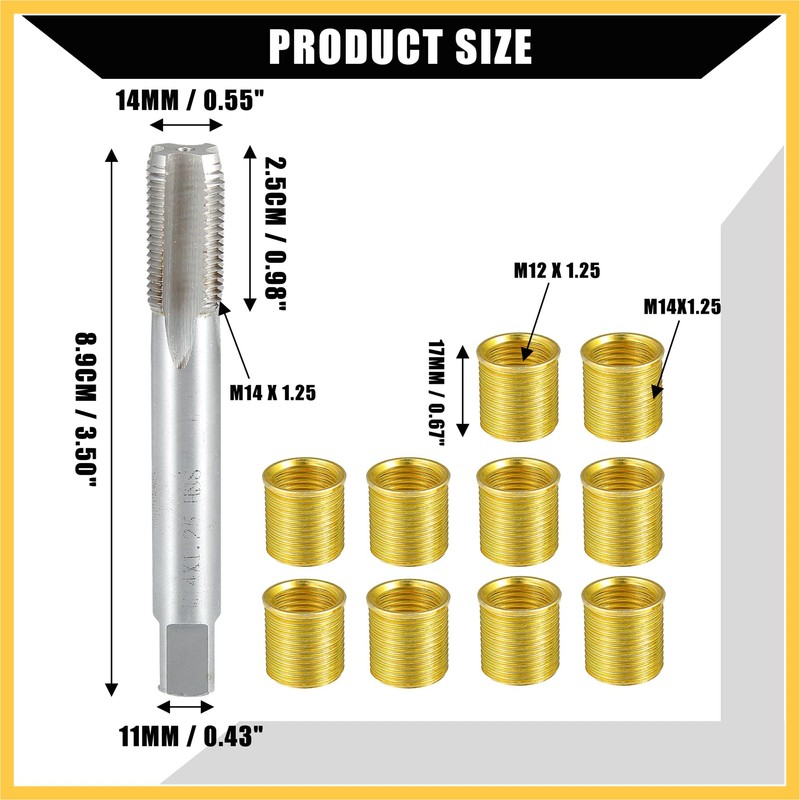 REPAIROCK Outer Universal Spark Plug Thread Repair Tools with M12x1.25