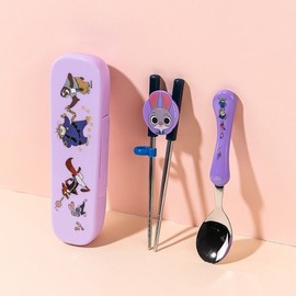 Zootopia 2 Training Chopsticks Spoon Glider Case Set Daycare Kindergarten Elementary School Portable Picnic / 주토피아2 교정용젓가락 스푼 글라이더케이스세트 어린이집 유치원 초등학생 휴대용 소풍
