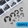 520 Pcs Circlips Assorted, E Clips E-Clips Circlip External Retaining