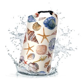 Cliduli Waterproof Dry Bag,Roll Top Beach Starfish Seashell Small Waterproof Backpack 5L/10L/20L Floating and Lightweight Bags for Kayaking, Boating, Fishing, Swimming and Camping
