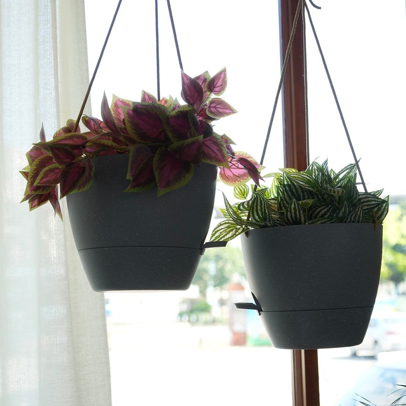 SwinDuck 10 Inch Self Watering Hanging Pots, 2 Pack Hanging