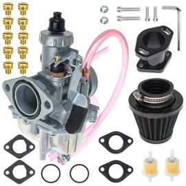 26mm VM22 Carburetor for Predator 212cc Honda GX160 GX200 196cc CT200U KT196 Moto Mini Bike and Go Kart 6.5HP Engine with 38mm Air Filter,Intake Manifold,Main Jets(Black)