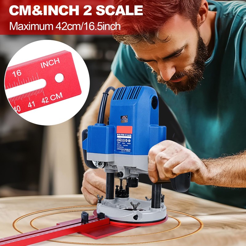 5 In 1 Router Circle Cutting Jig For Cutting/Routing Circle,Aluminum