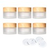 MIBICIRI 6pcs Glass Cosmetic Containers, Frosted Glass Bottle，Portable Cosmetic Container
