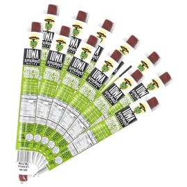 Original - Iowa Smoked Recipe, Sogo Snacks, Sugar Free Beef Jerky, Non-GMO Grass Fed Beef Sticks. No Nitrates, Gluten, Soy, MSG, Dairy, or Nuts. Paleo, Whole30, & Keto Snack (Original-ISR, 12 Cnt)