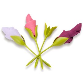 Set of 4 Green Floral Plastic Napkin Holders