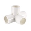 sourcing map 4 Way Elbow PVC Pipe Fitting Furniture Grade