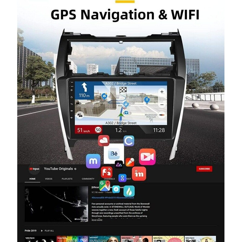 Camecho For Toyota Camry 2012-2014 10.1" Car Radio Stereo Android