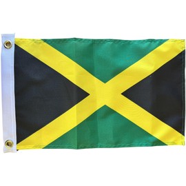 NWFlags Jamaica Flag 18" x 12" 75d Premium Polyester | Polyester 1.5x1 foot material flag with 2 Eyelets