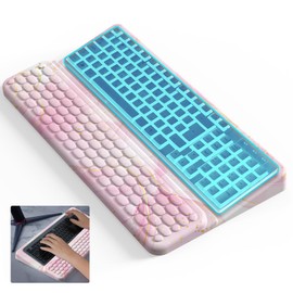 Keyboard Stand for Desktop, Computer Keyboard Stand, Ergonomic Keyboard Holder for Easy Typing Working, Keyboard Riser with Comfortable Wrist Rest for Keyboard Pink