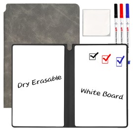 Marte Vanci Whiteboard Notebook, Mini Whiteboard Reusable, Dry Erase White Board with 3 Pens and Wipe, A5, Portable Notebook for Notes, Lists, Memos