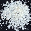 Dowarm 1000 Pieces Flatback Half Pearls, Flat Backed Round Half