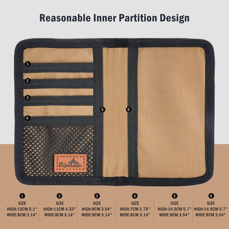 VIPERADE VE11 Pocket Journal Pouch, EDC Wallet Small Notebook Cover,