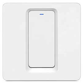 Zigbee Smart Light Switch UK/EU | No Neutral Wire Needed | 1 Gang | Zigbee 3.0 | Works with Home Assistant, Zigbee2MQTT, Alexa, Google Home | WHITE (EUK01WZI)