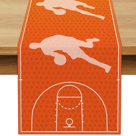 Buxiuer Basketball Table Runner College Senior Night 2025 Decoration Sport Themed Birthday Decor Dining Room Home Kitchen Table Decor 13 x 72Inches