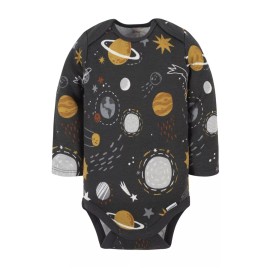 Gerber 2x Set 0-3 Months Gerber Baby Boys Girls Space Long Sleeve Bodysuit & Bib GIFT