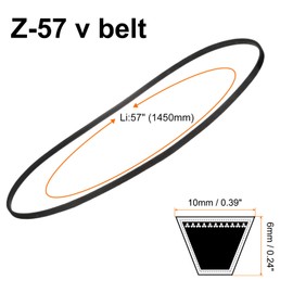 QUARKZMAN Z-57 Z-type V-belt 1450 mm/57 inch inner length x 0.39 inch width x 0.24 inch height drive belt, Z type closed rubber transmission belt
