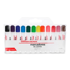 Office Depot Marcadores de Colores | Punta cincel | Base Agua | 12 piezas | Colores Surtidos