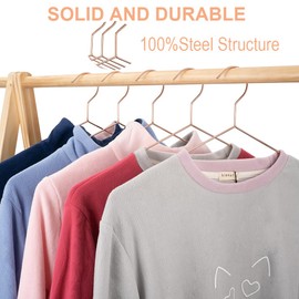 Koobay 16.5" Rose Gold Copper Clothes Hangers - 60 Pack,Heavy Duty Strong Metal Hanger for Storage Display Sling Organization of Coat Shirts Dresses Jacket Elegant Standard Suit Accessory