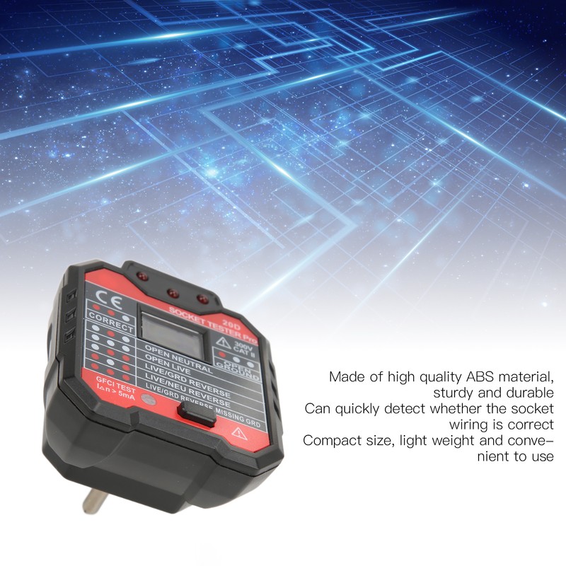 20D Leakage Socket Tester Socket Detector Electric Circuit Live Wire
