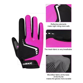 INBIKE Cycling Gloves, Padded Mountain Bike Gloves for Men Women, Shock-Absorbing Touchscreen Lightweight Bicycle Glove
