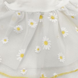 White Daisy Dog Cat Dress for Small Dogs Girl Cute Dog Princess Dresses Puppy Tutu Skirt Chihuahua Teddy Pomeranian Sundress Birthday Holiday Clothes Cat Pet Wedding Outfit