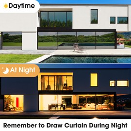 Coavas One Way Window Film: Window Tint for Home, Window Privacy Film See Out Not in, Mirror Reflective Window Film Sun Blocking, Daytime Anti UV Heat Control Removable for Office 45x393.7 Inch