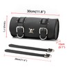Motorcycle Tool Bag, Universal Motorcycle Handlebar Bag, Black PU Leather